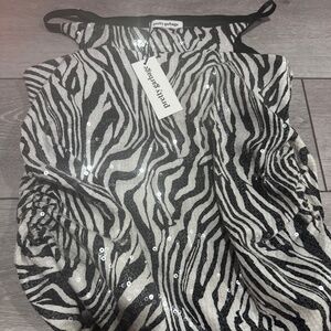 NWT ZEBRA SEQUIN SKIRT